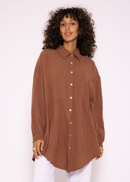 Muslin blouse oversize, cafelatte