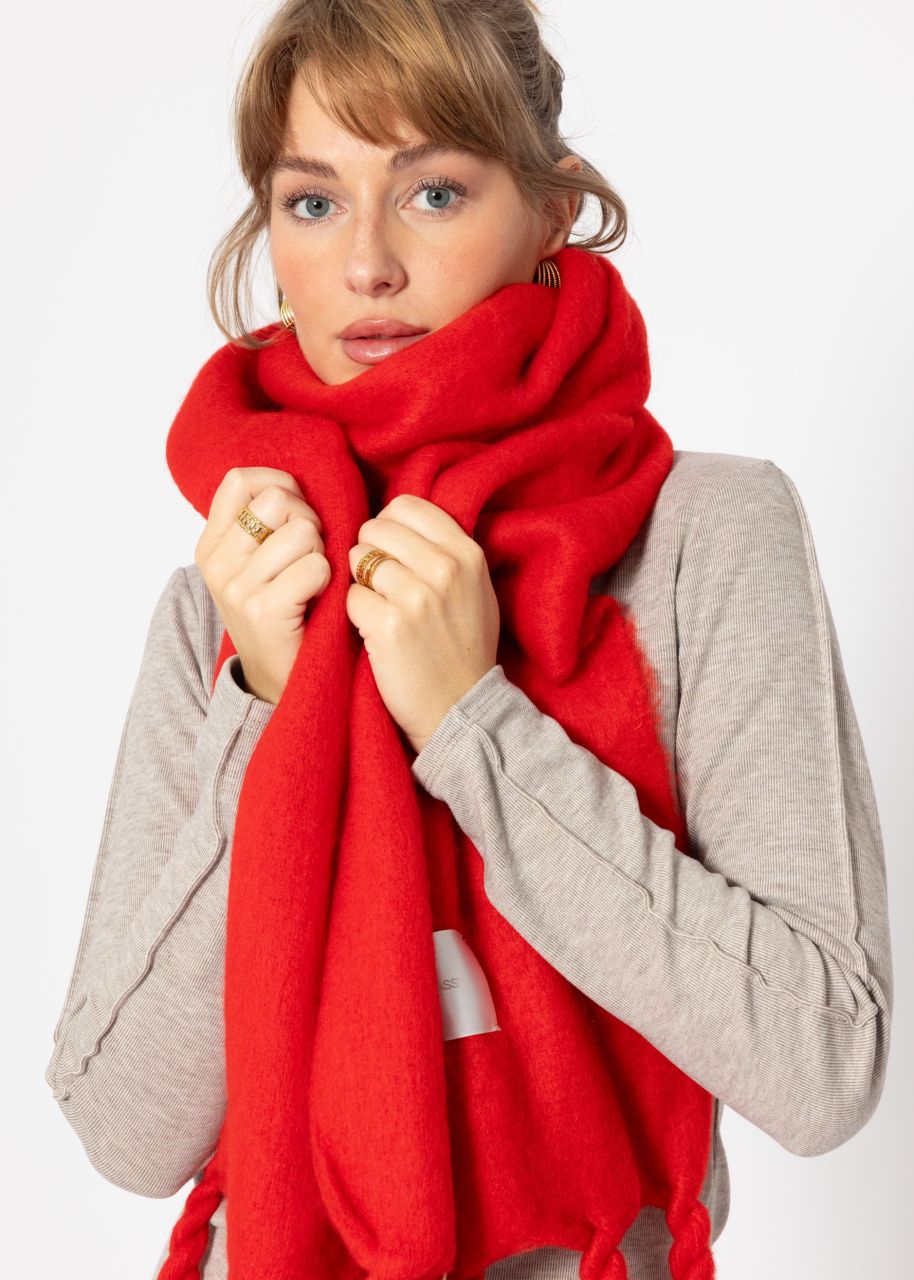 Fluffy scarf - red