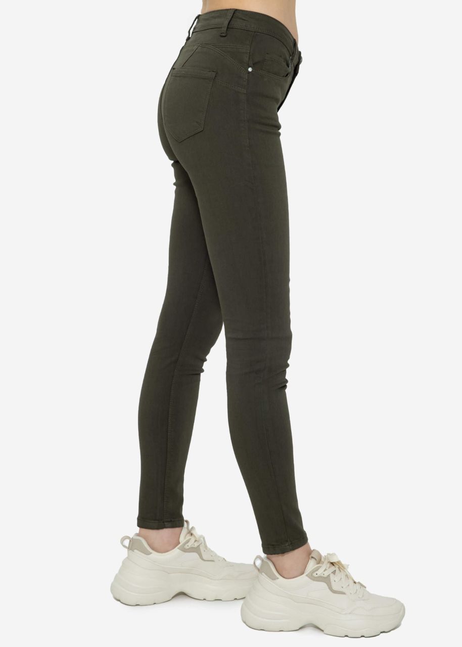 Stretchy push up jeans, khaki