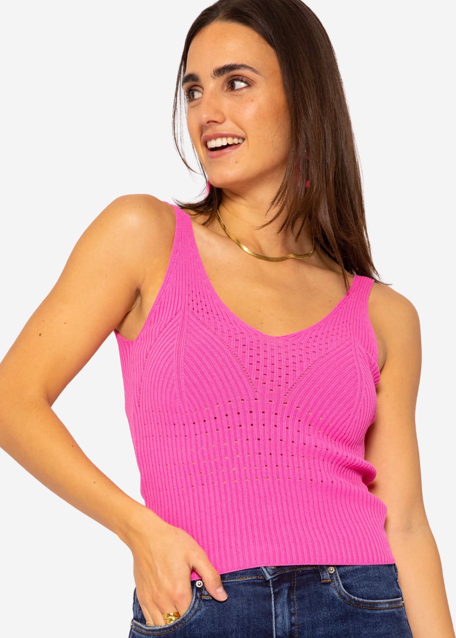 Fine knit top, pink