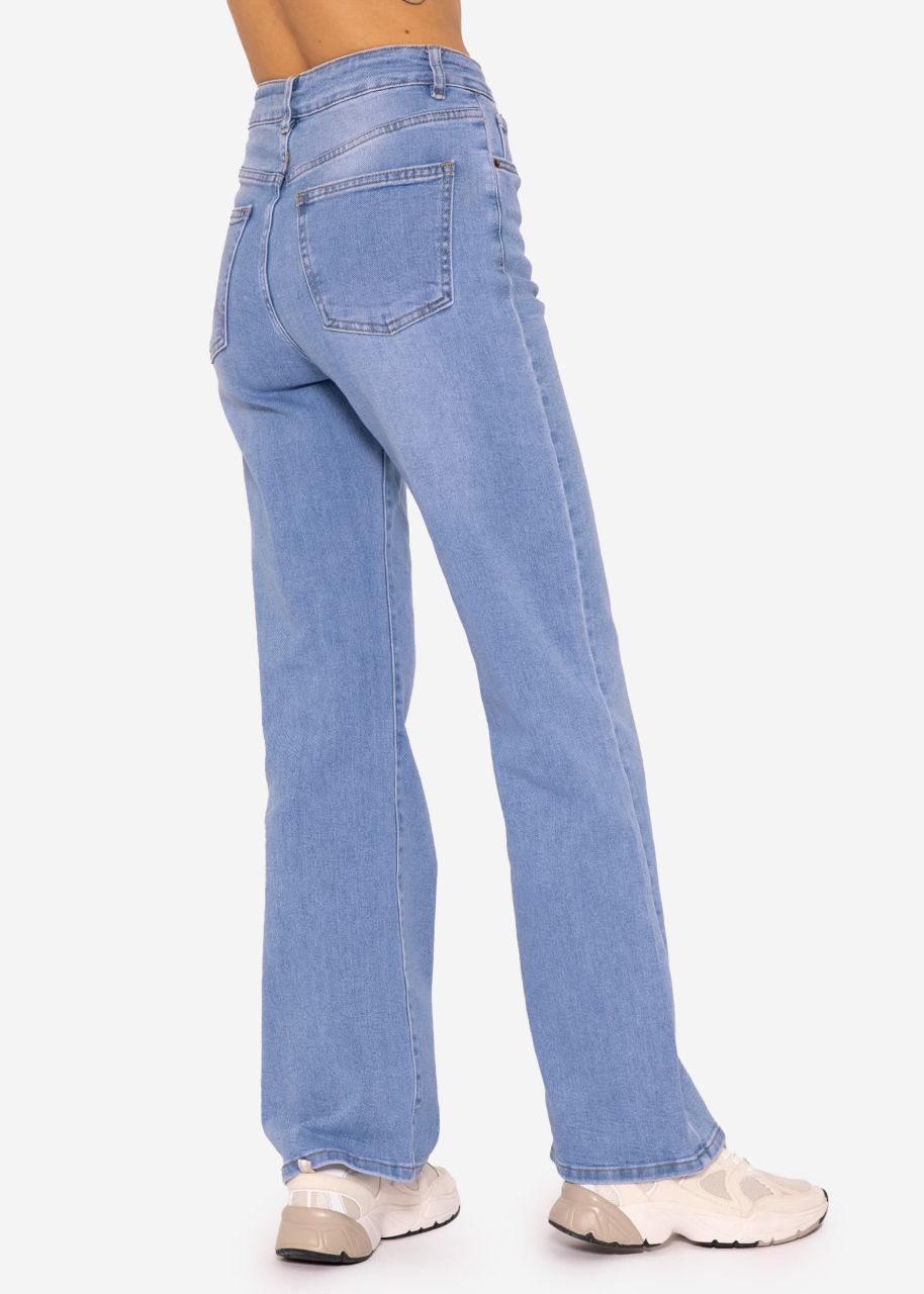 Jeans with wide leg, light blue