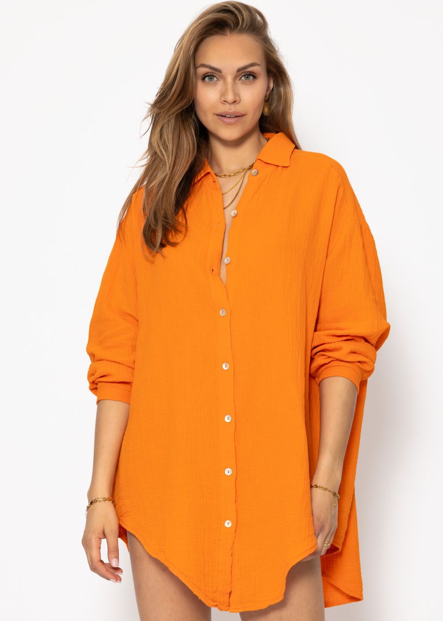Muslin blouse oversize, orange