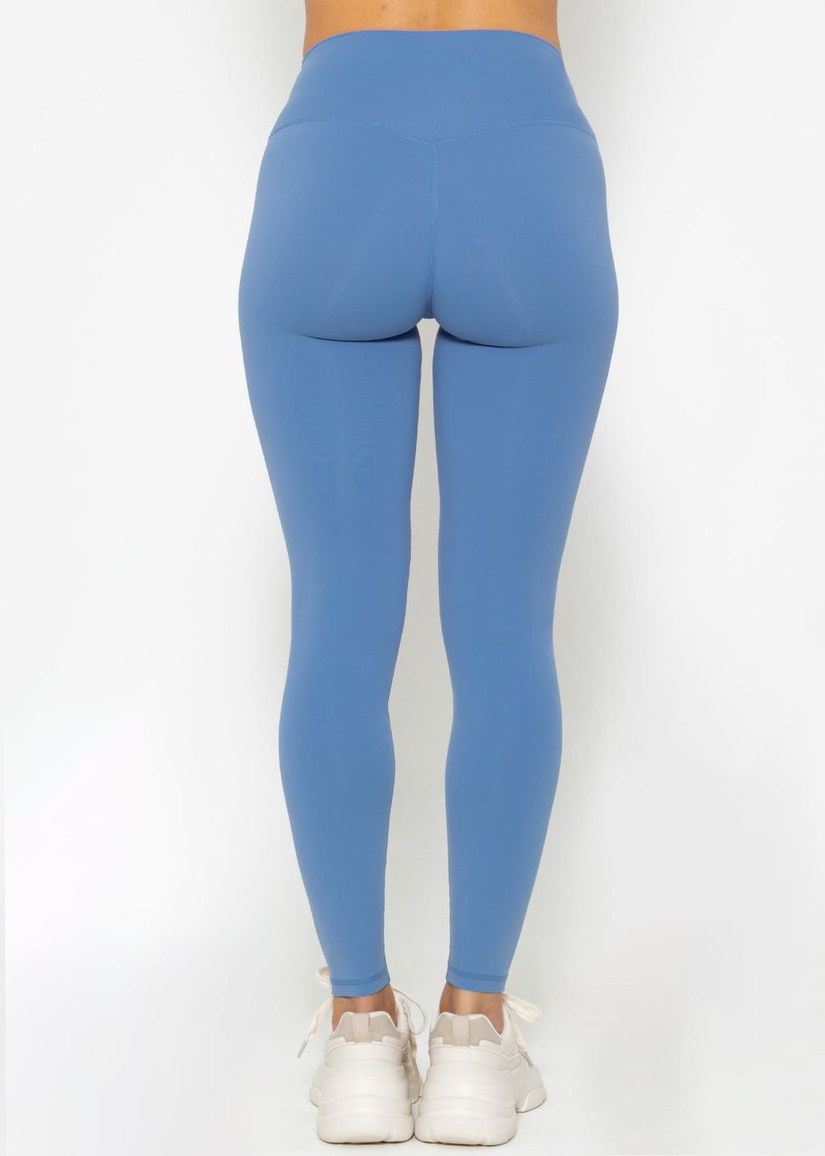 High waist sports leggings - blue