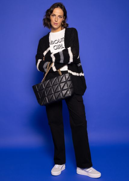 Bag with chain handle, black