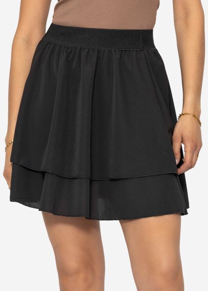 Flounces skirt, black