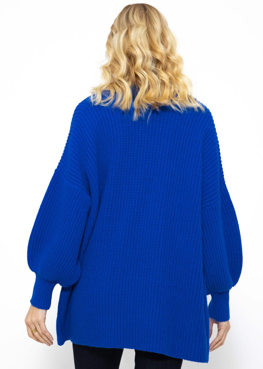 Soft knit cardigan with pockets - royal blue