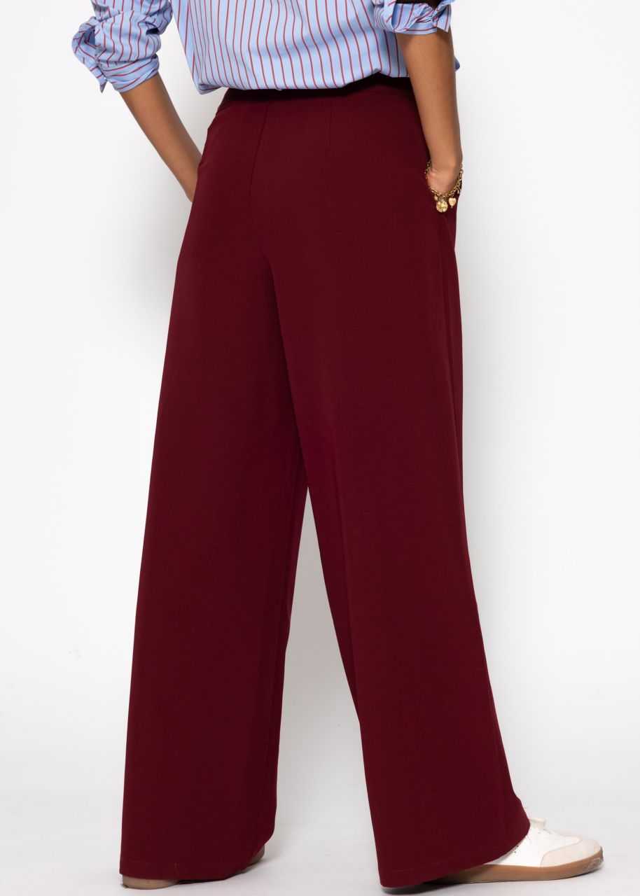 Lightweight fabric trousers - burgundy