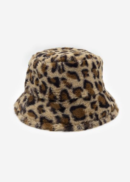 Bucket hat with leo pattern - beige