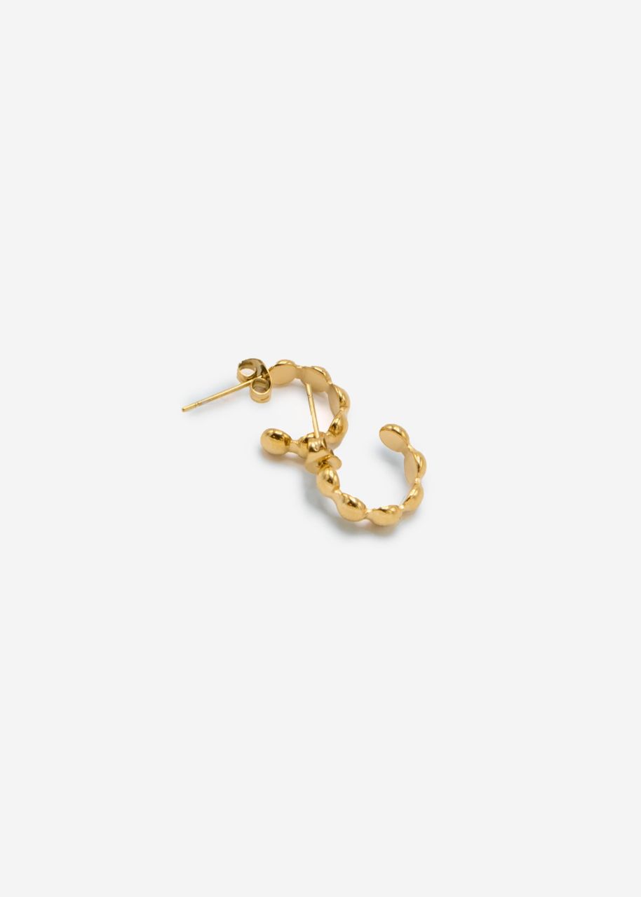 Mini hoop earrings with structure - gold