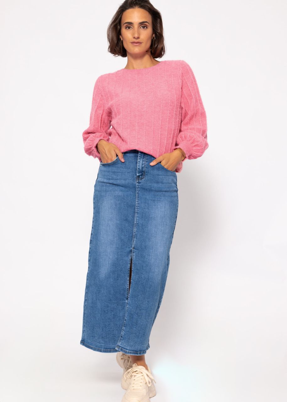 Long ribbed jumper - pink