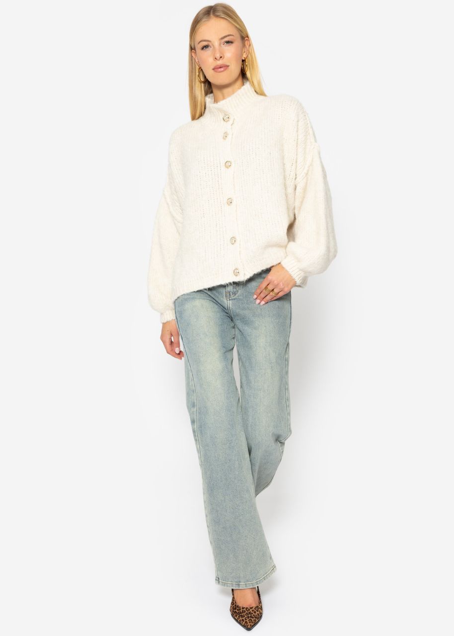 Jessica Haller Cosy oversized cardigan with buttons - offwhite