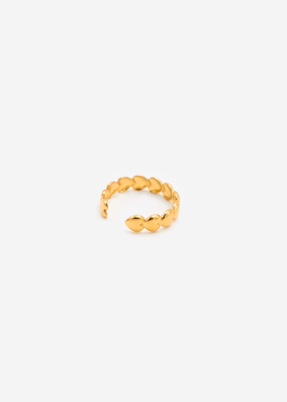 Ring with hearts - gold