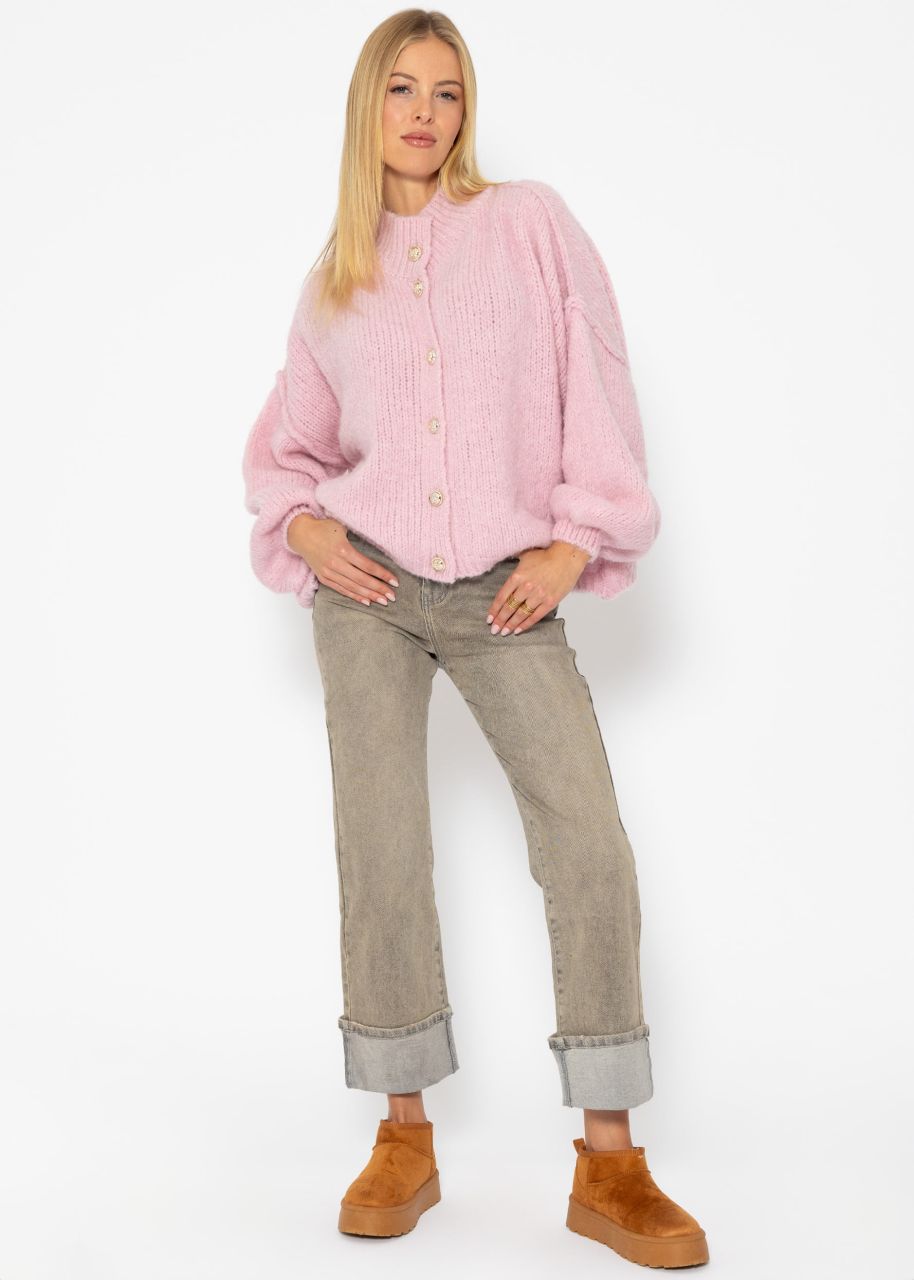 Jessica Haller Cosy oversized cardigan with buttons - pink