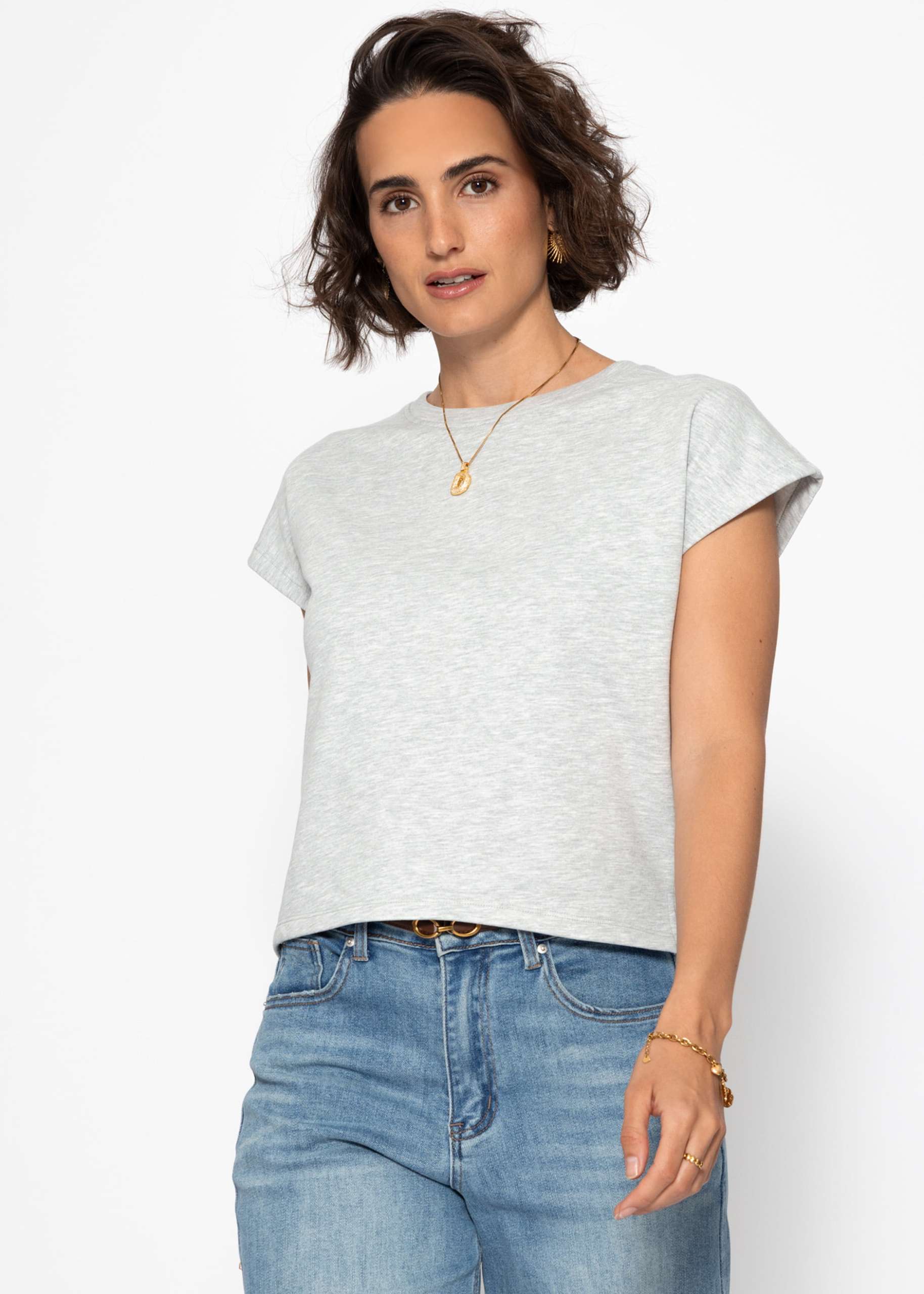 Sweatshirt with back detail - light grey