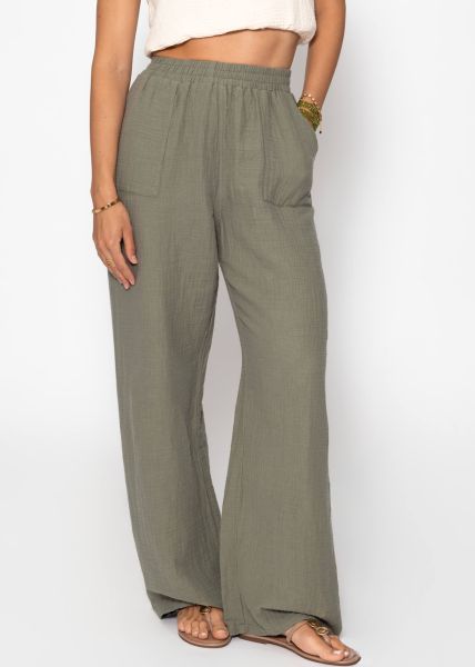 Muslin trousers - khaki