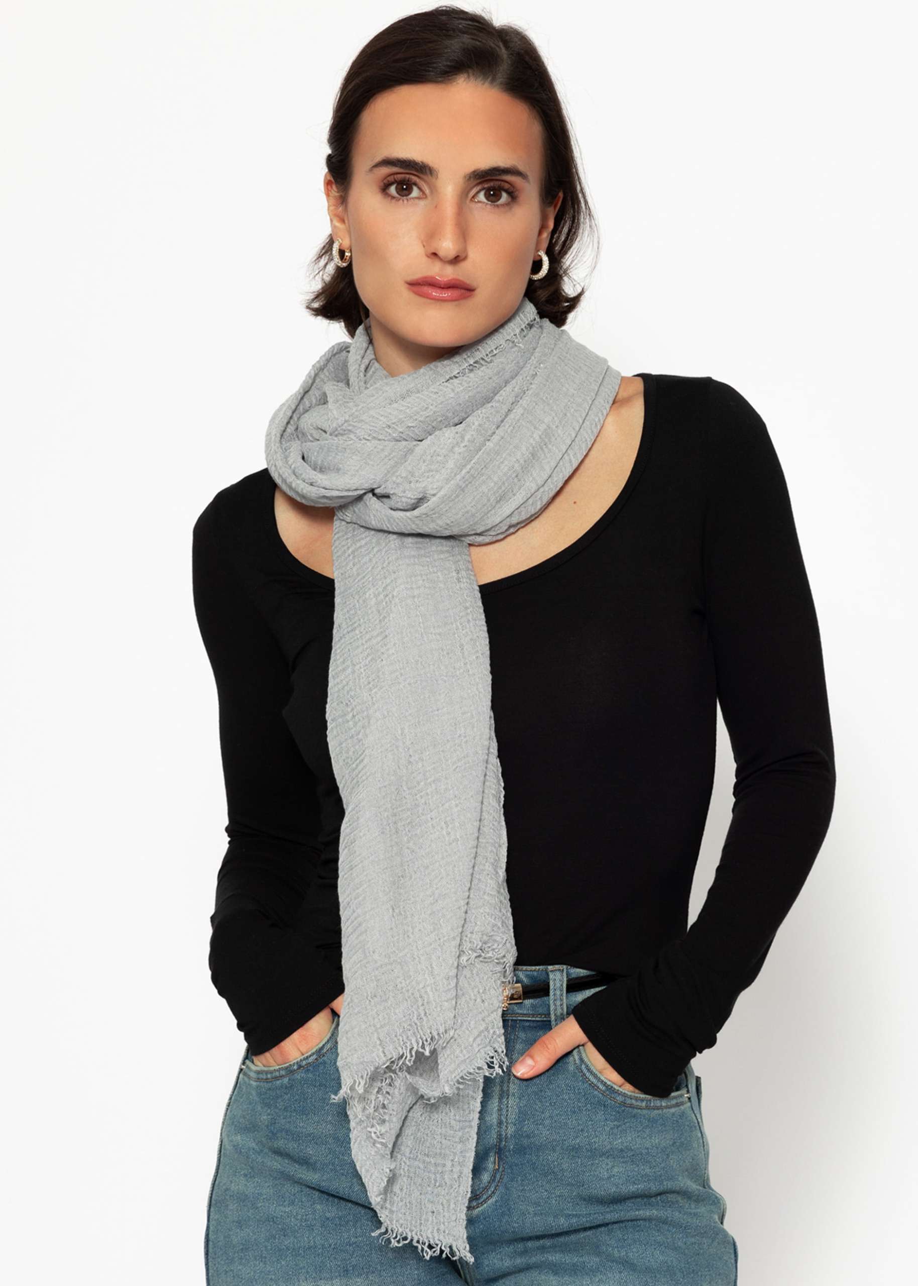 Muslin scarf - gray