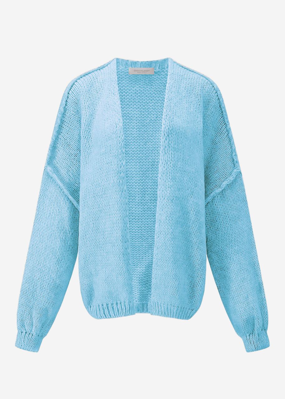 Casual cardigan with outer seams - ice blue