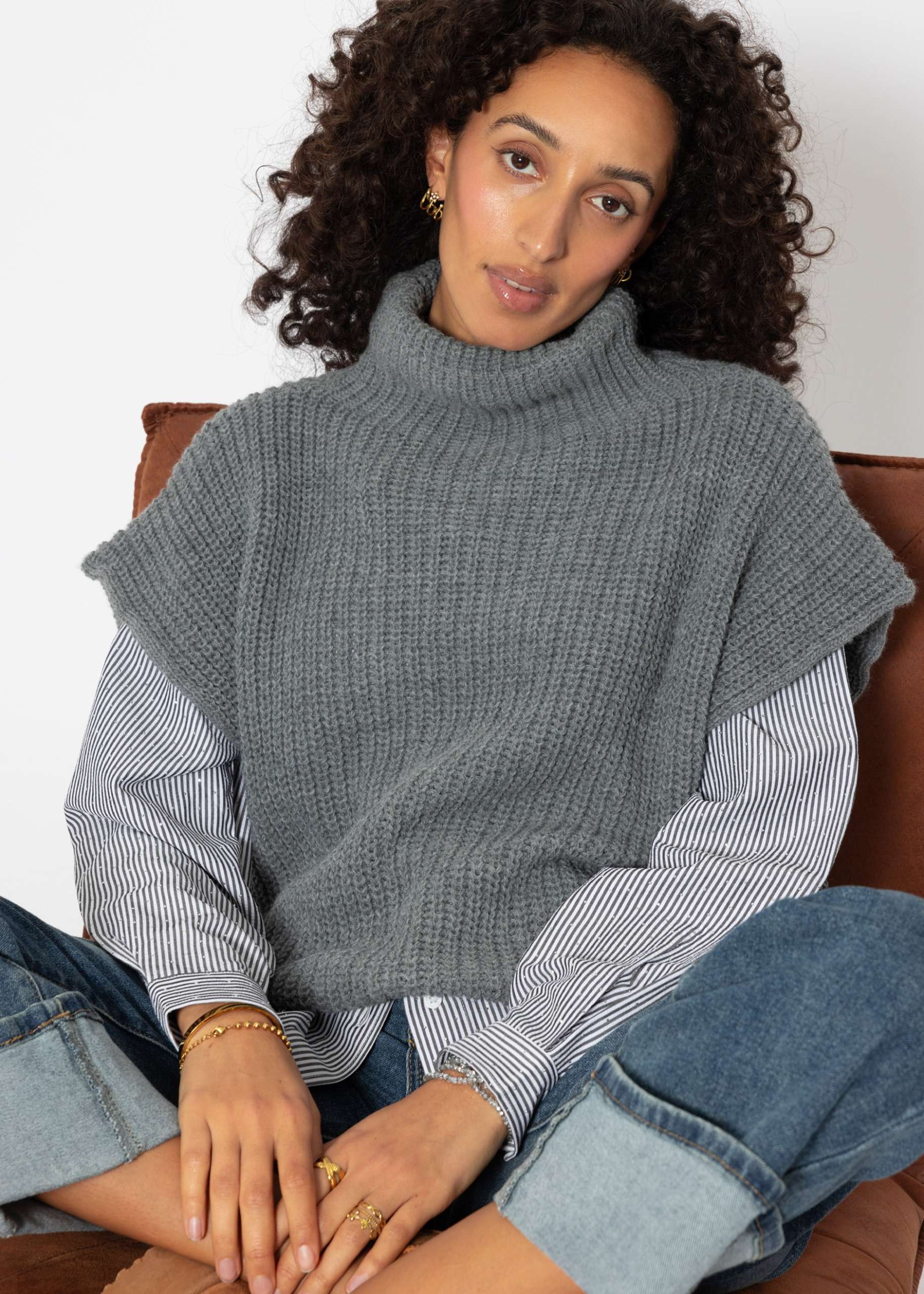 Pullover with turtleneck - dark gray