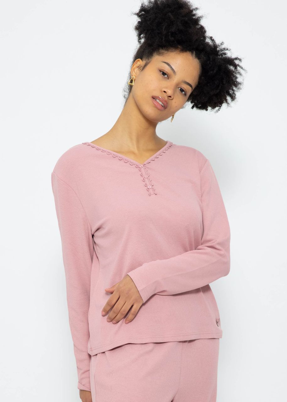 Pajama shirt long sleeve - pink