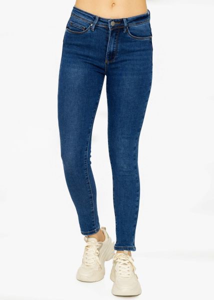 Stretchy Mid Waist Push Up Jeans - blue