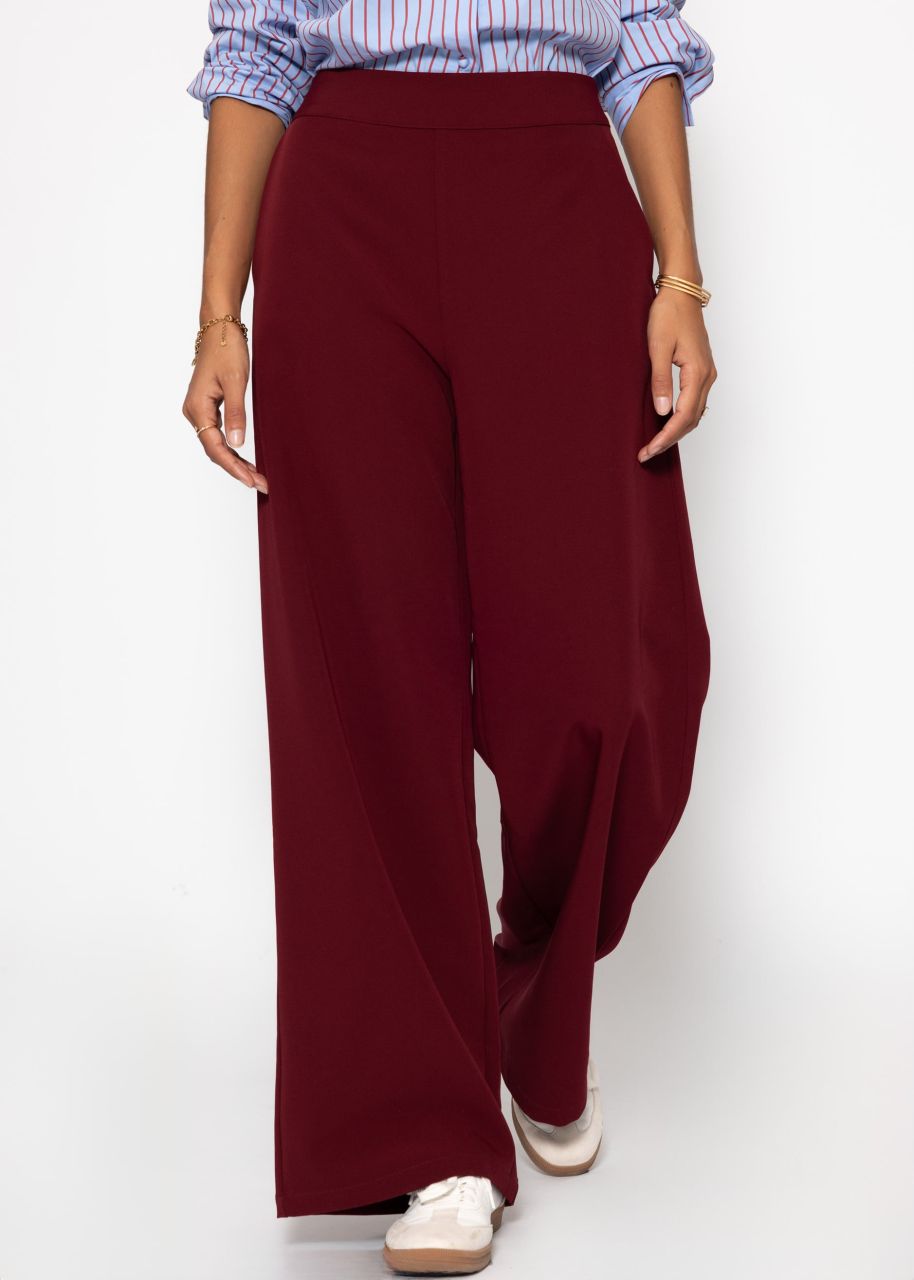 Lightweight fabric trousers - burgundy