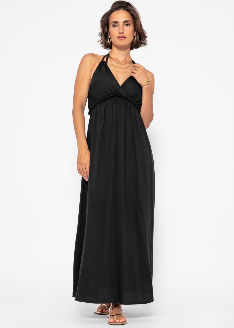 Halter neck maxi dress - black