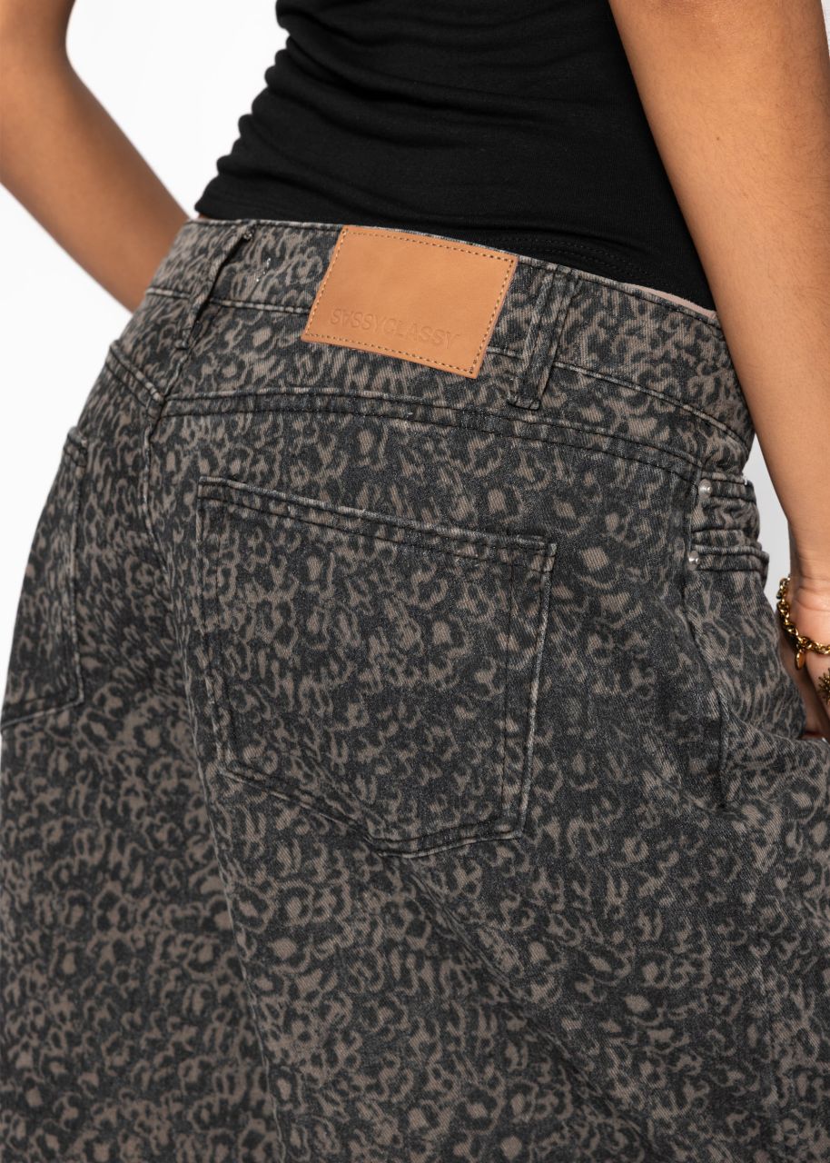 Leo jeans with wide leg - brown