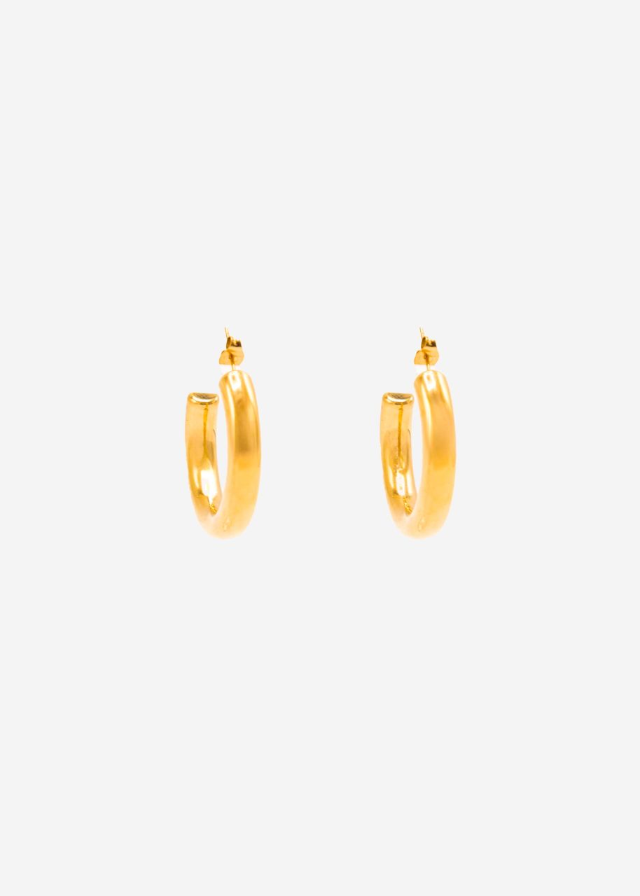 Small, chunky hoop earrings - gold