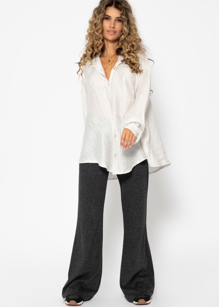 Oversize viscose blouse - light beige