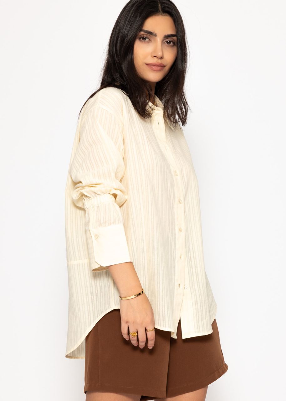 Blouse with sleeve details - butter yellow