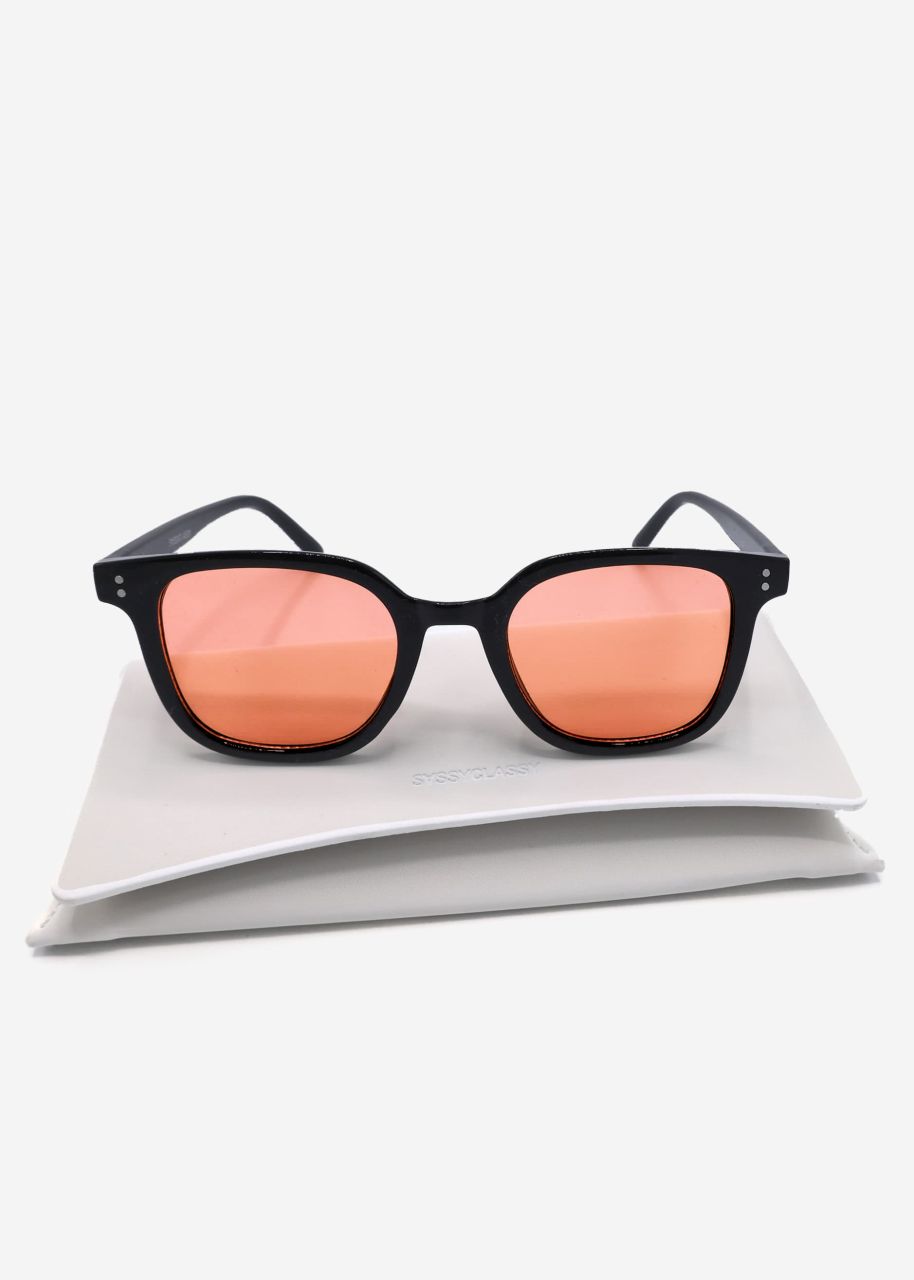 Black sunglasses with orange tinted lenses - black