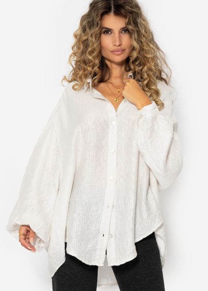 Oversize viscose blouse - light beige