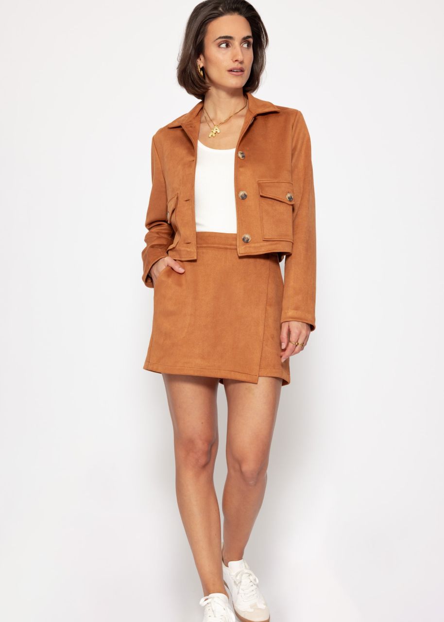 Suede-look jacket - cognac