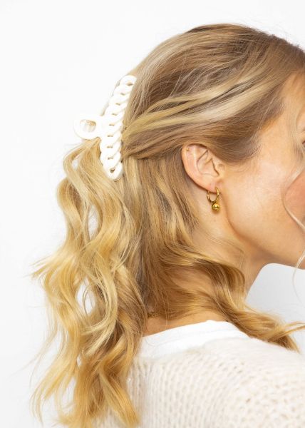 Chain links hair clip, beige