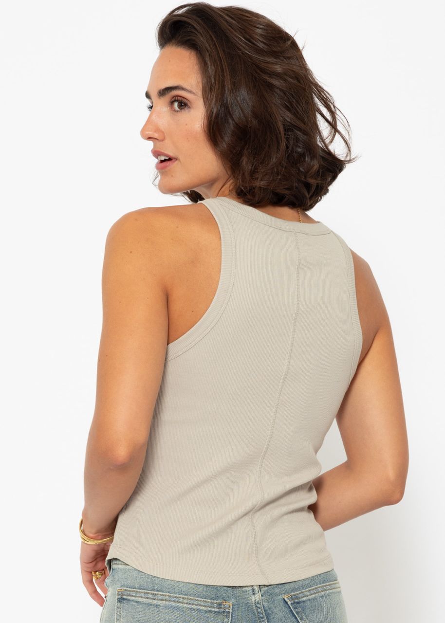 Tank top with embroidery - beige