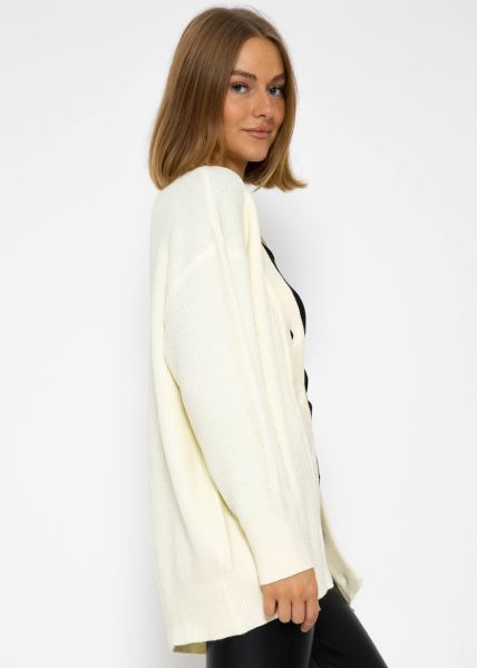 V-neck cardigan - cream
