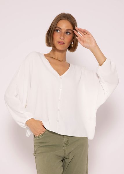 Flowing oversize top, white
