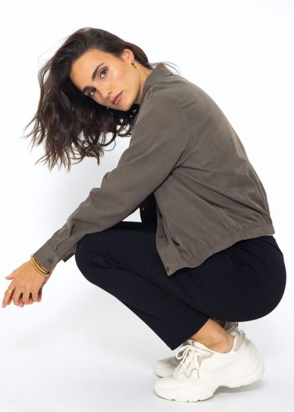 Blouse with elastic waistband - dark grey
