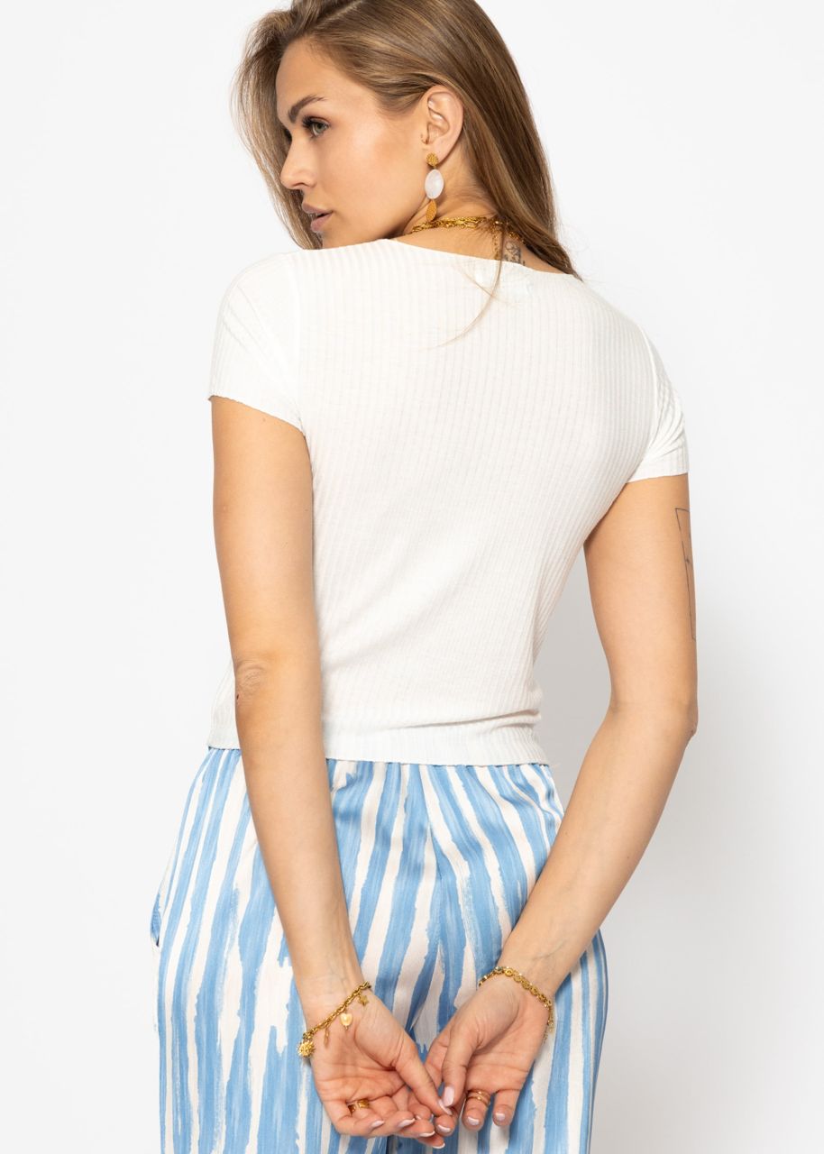 Crop shirt, offwhite