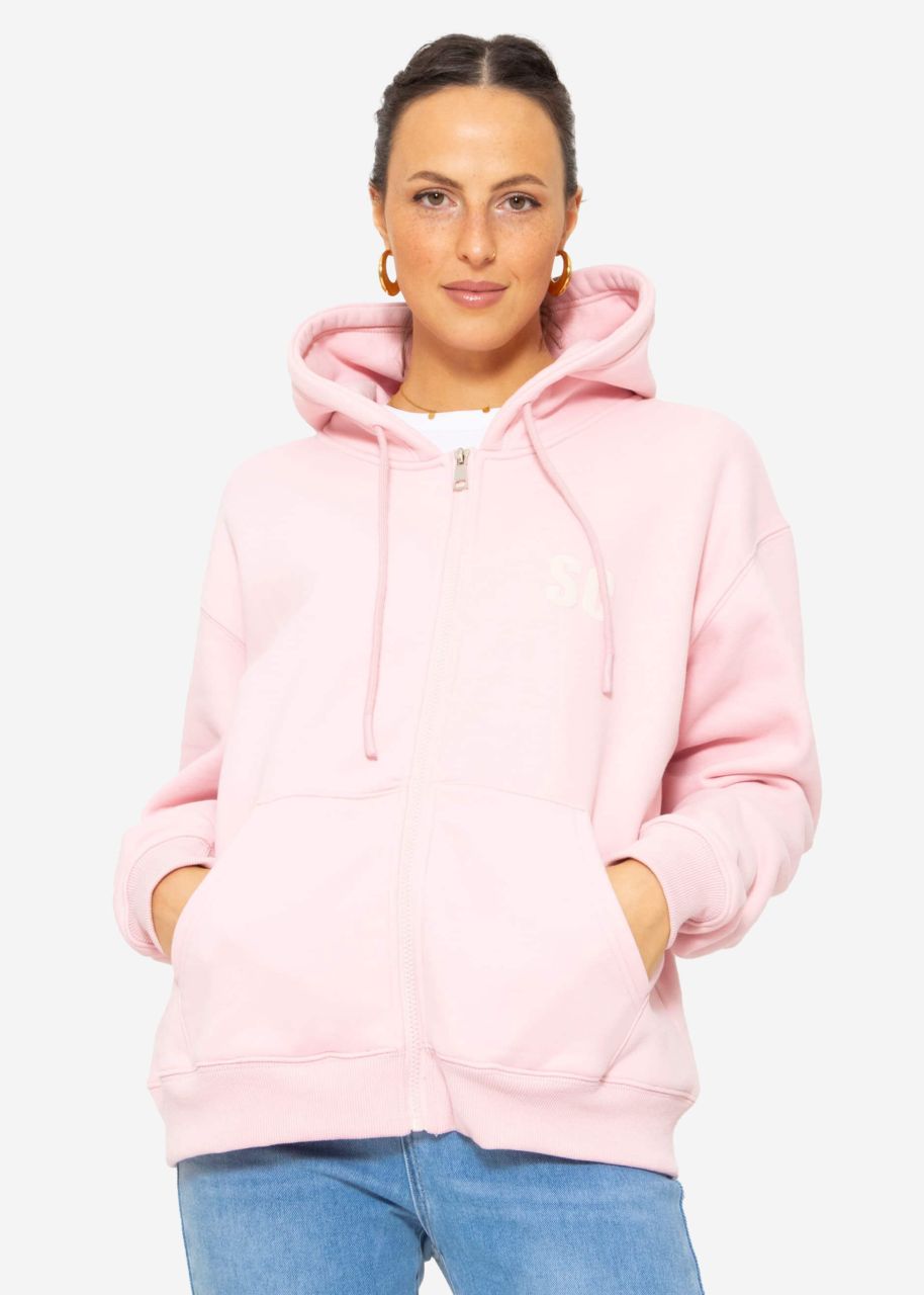 Sweat jacket with hood - pink