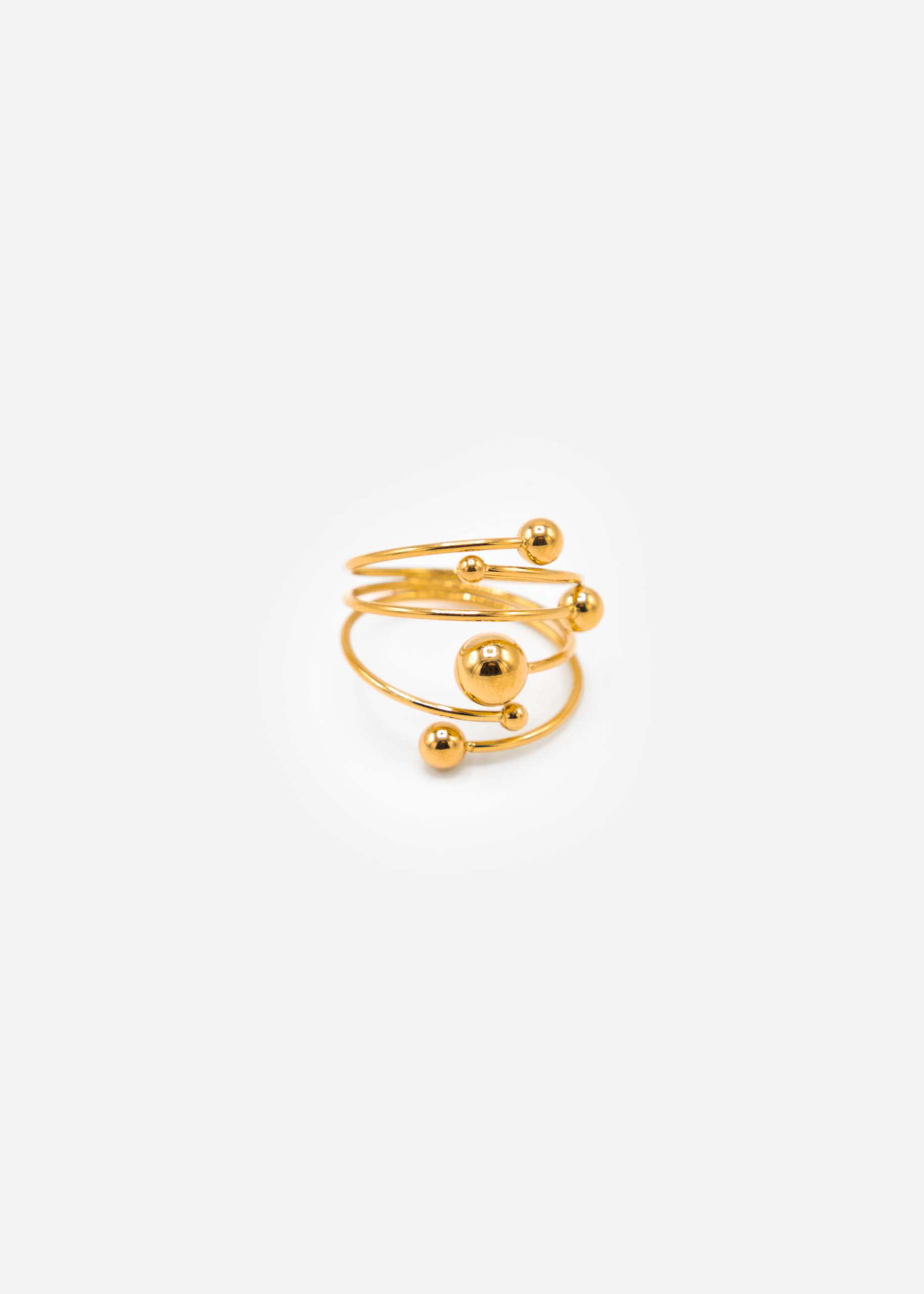 Filigree ring with spheres - gold