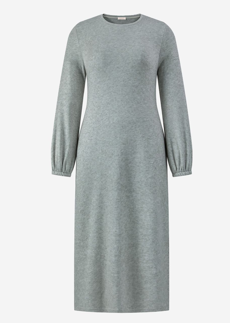 Super soft jersey dress in midi length - grey