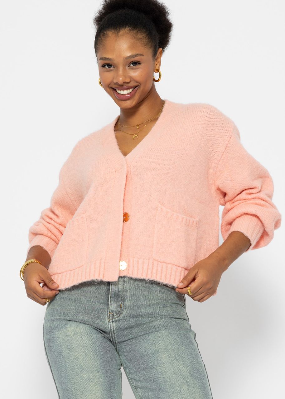 Cardigan with press studs - pink