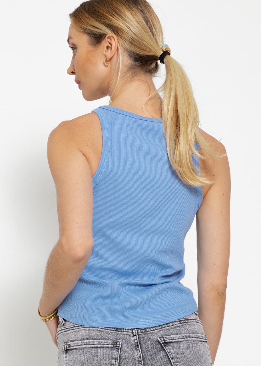 Ribbed tank top - light blue