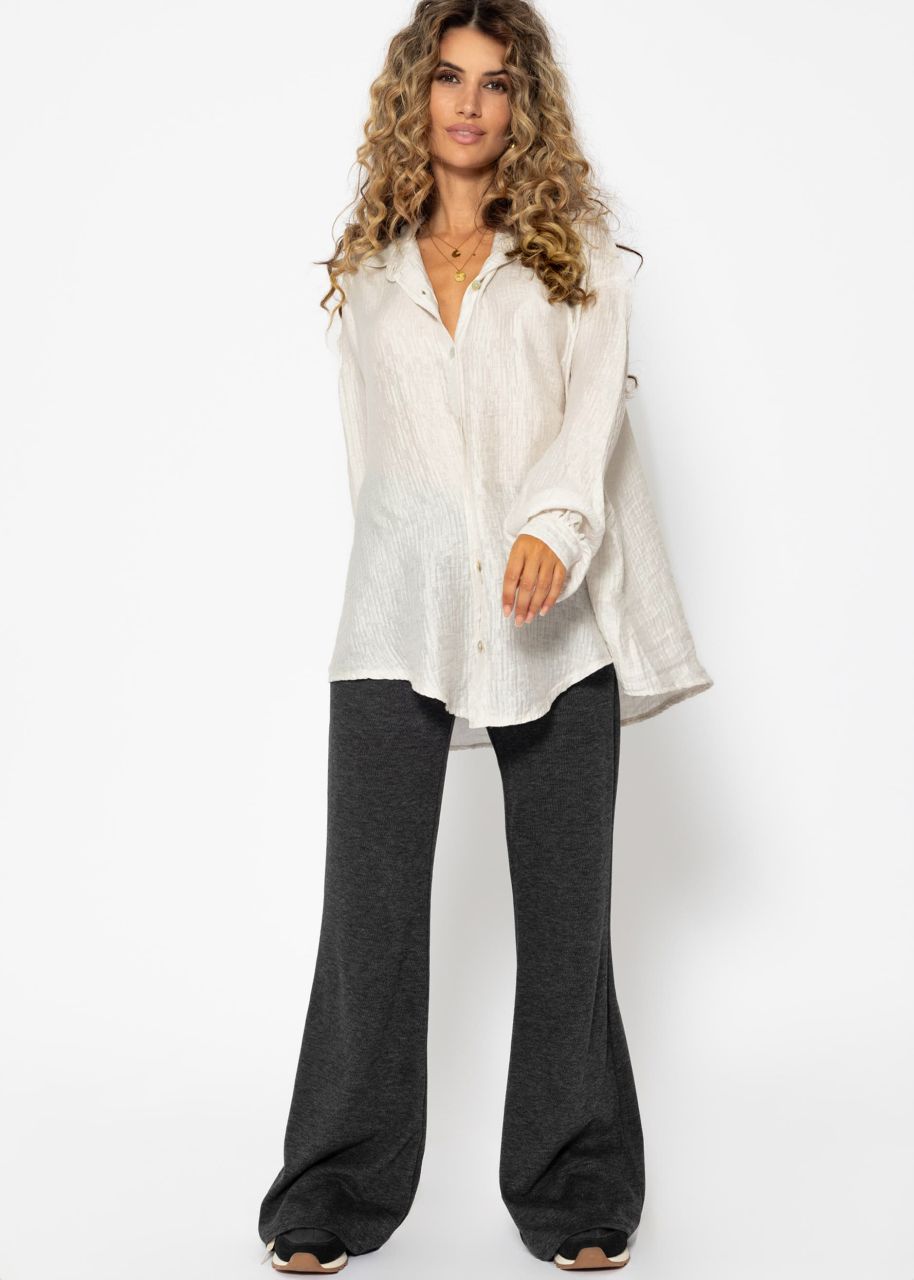 Oversize viscose blouse - light beige