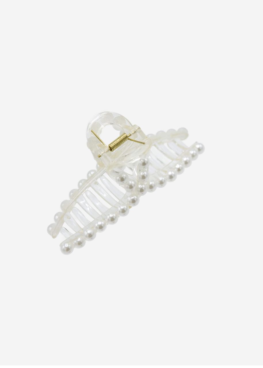 Pearl hair clip - white
