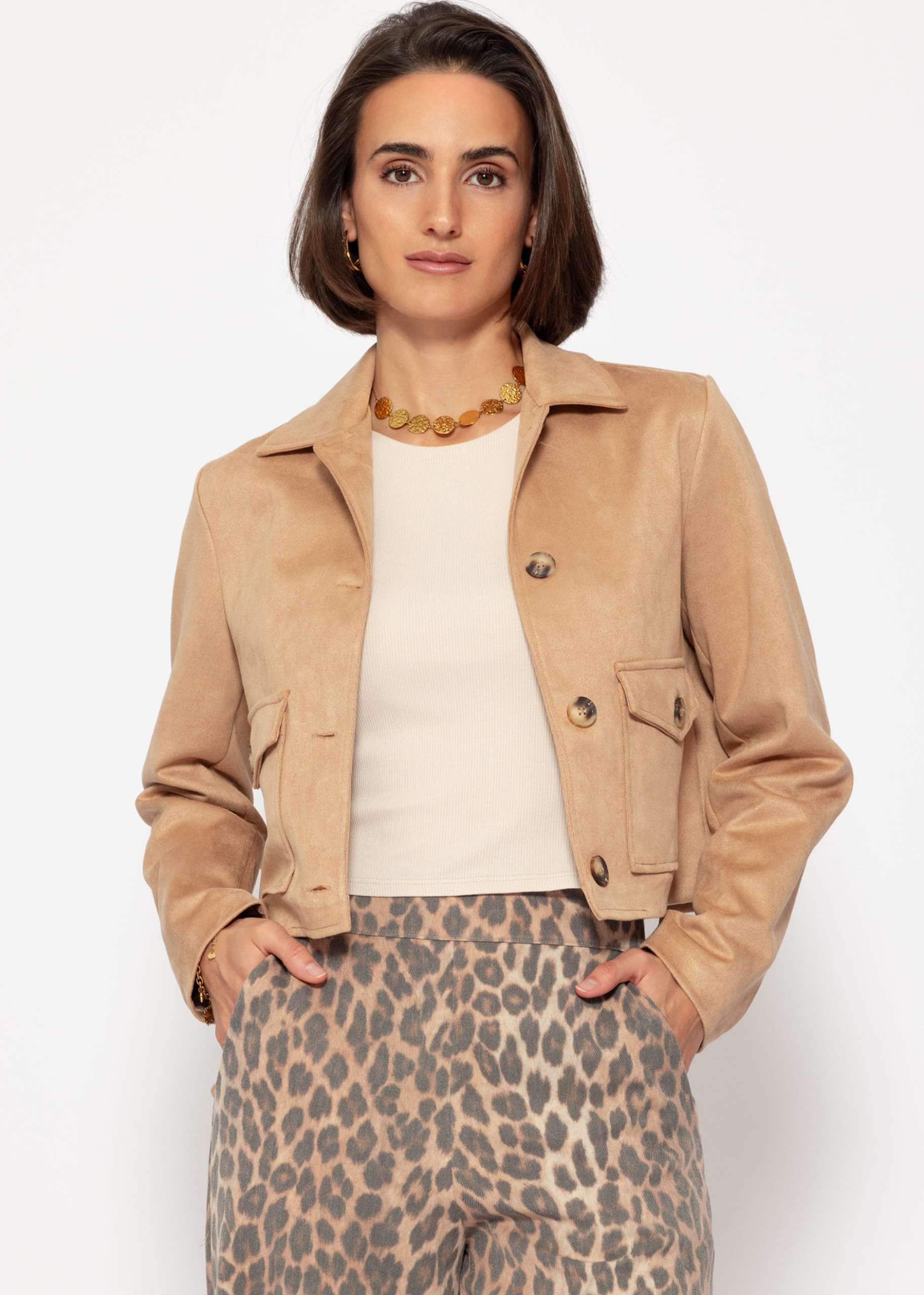 Suede-look jacket - beige