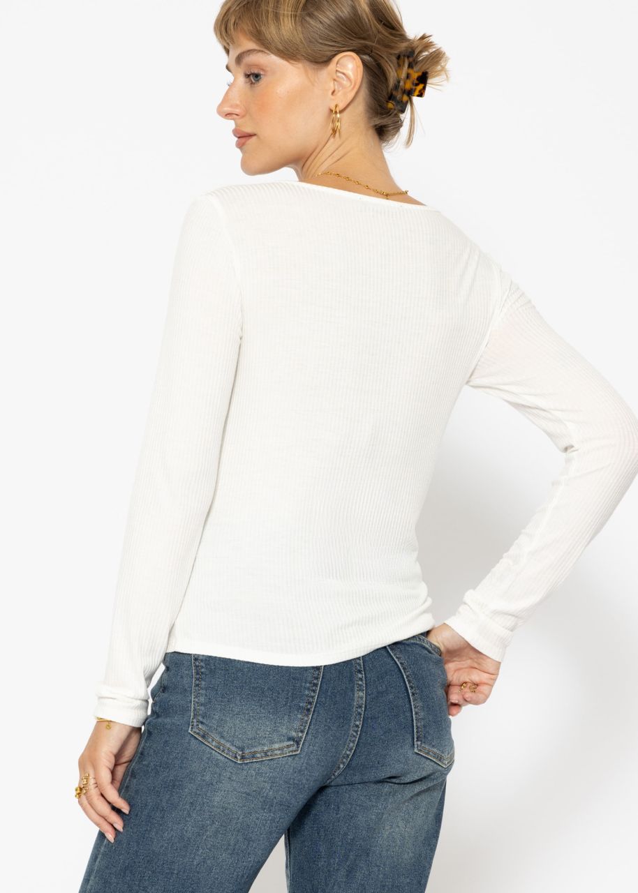 Ribbed long sleeve shirt - offwhite