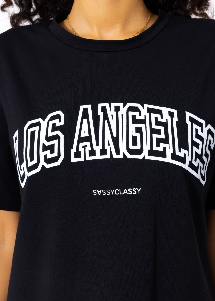 Boyfriend shirt "LOS ANGELES", black