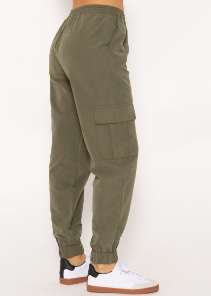Pants with patch pockets - khaki